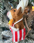 Restaurant Mouse with Cheese and Baguette Ornament