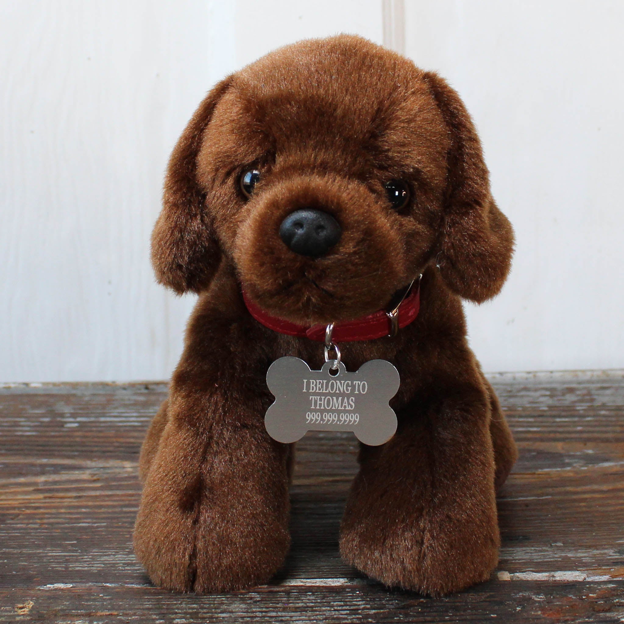 Mini Plush Puppy Dog Toy With Personalized Tag