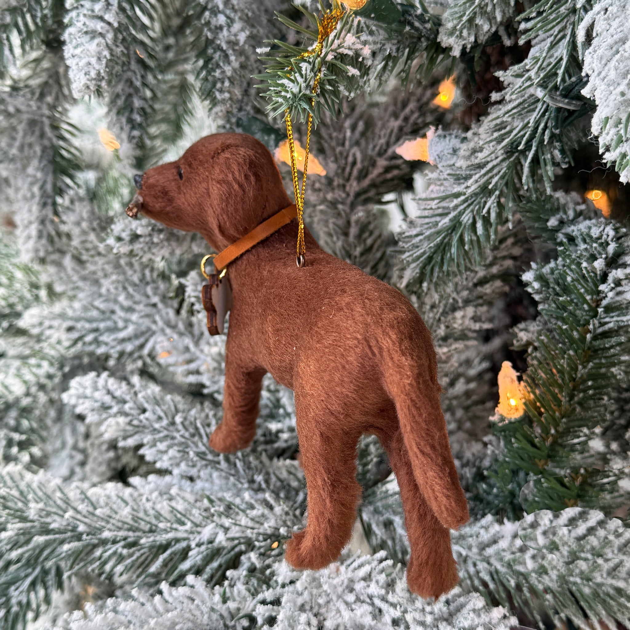Personalized Christmas Dog Ornament with Custom Name Tag