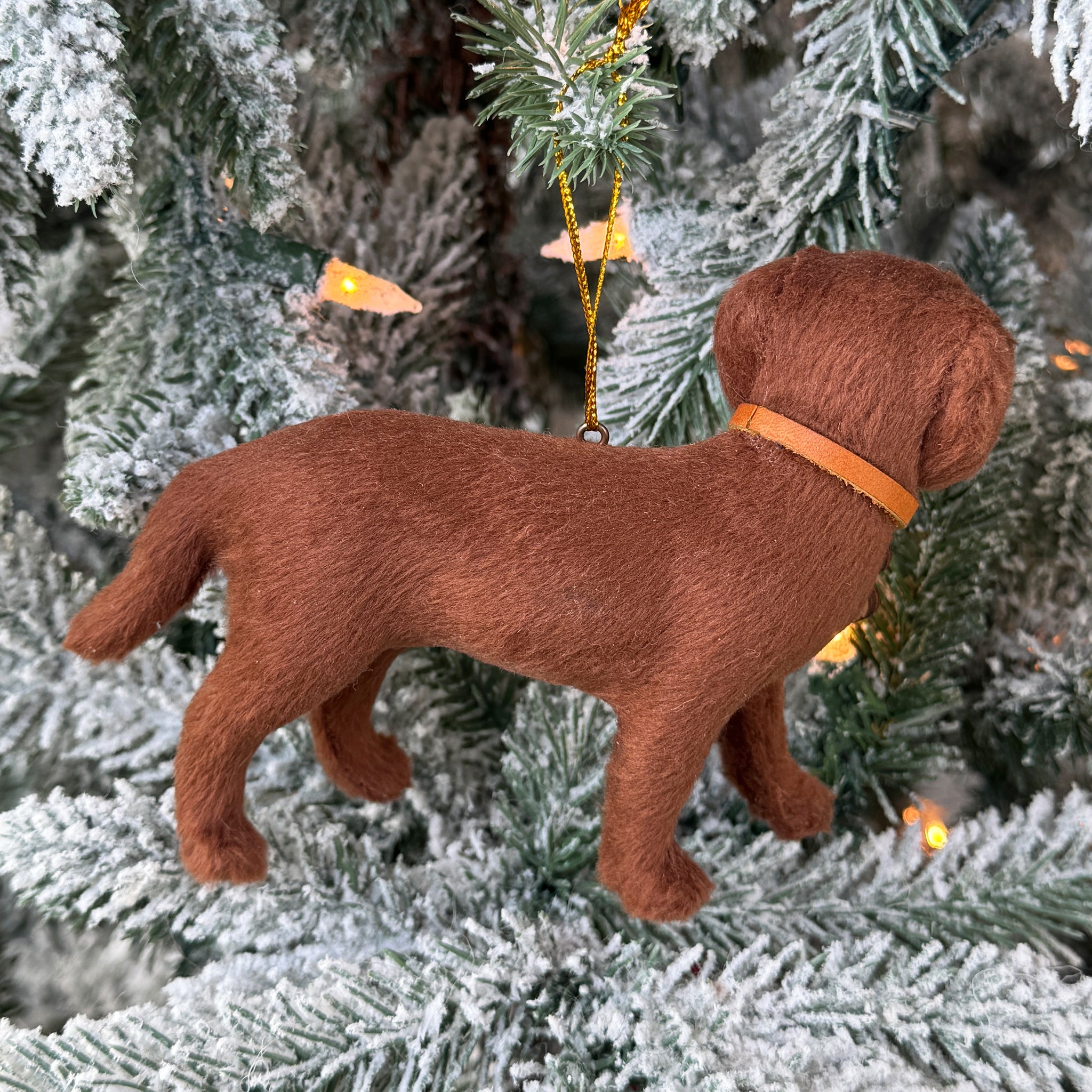 Personalized Christmas Dog Ornament with Custom Name Tag