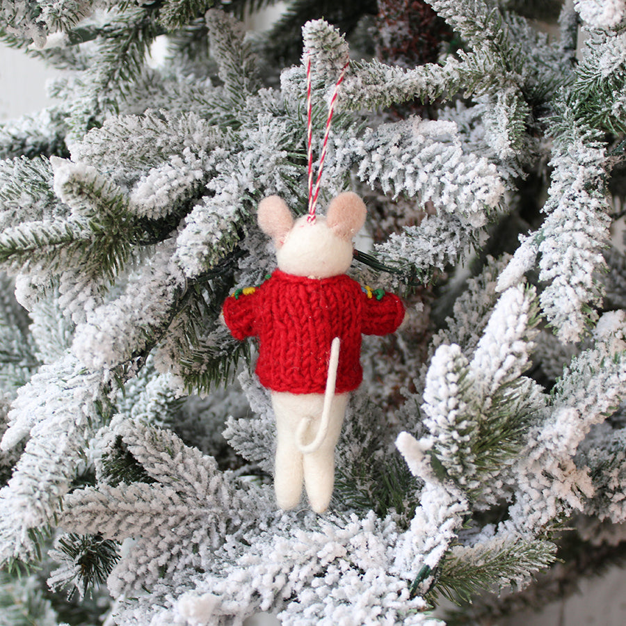 Christmas Lights Sweater Mice Ornament