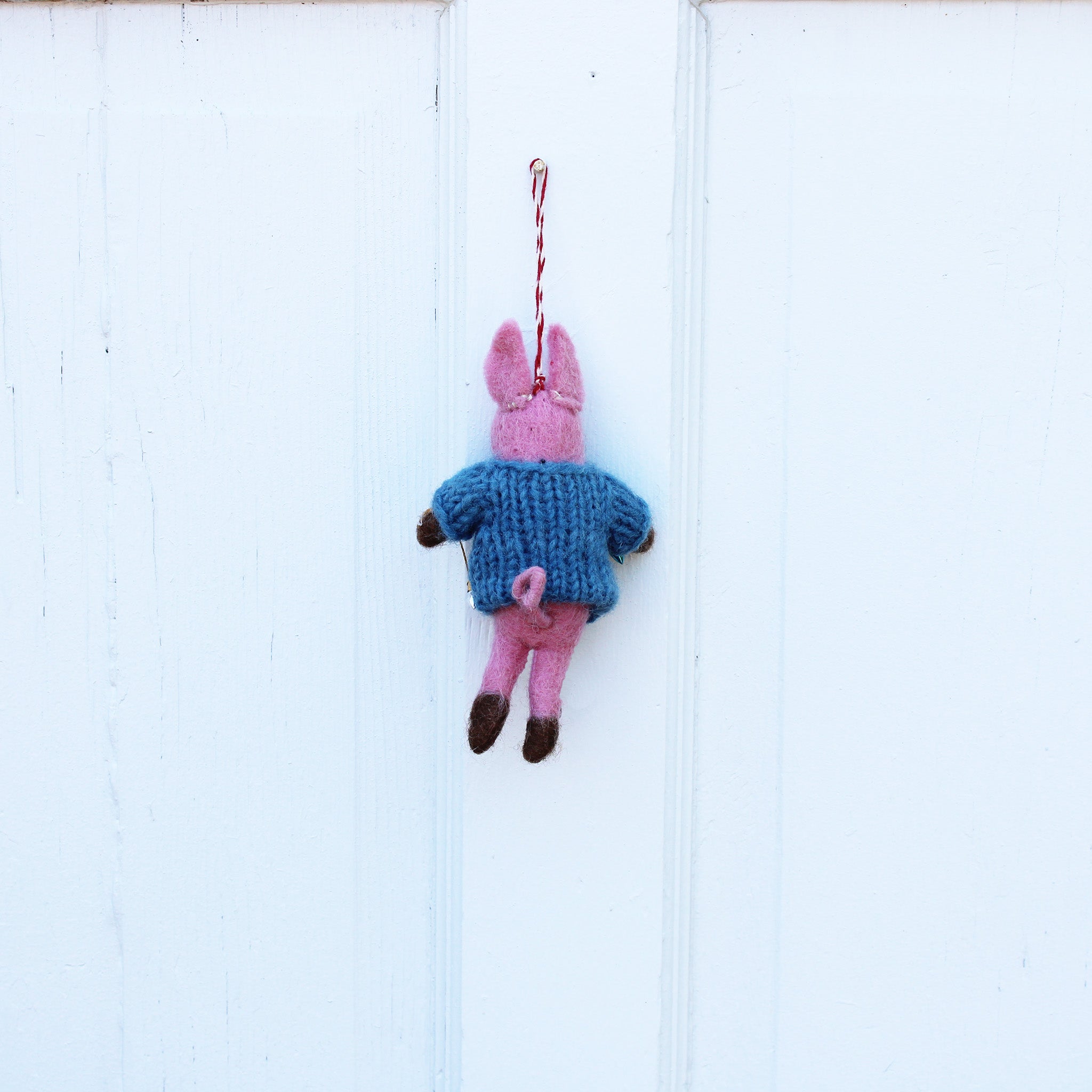 Christmas Tree Pig With String Lights Ornament