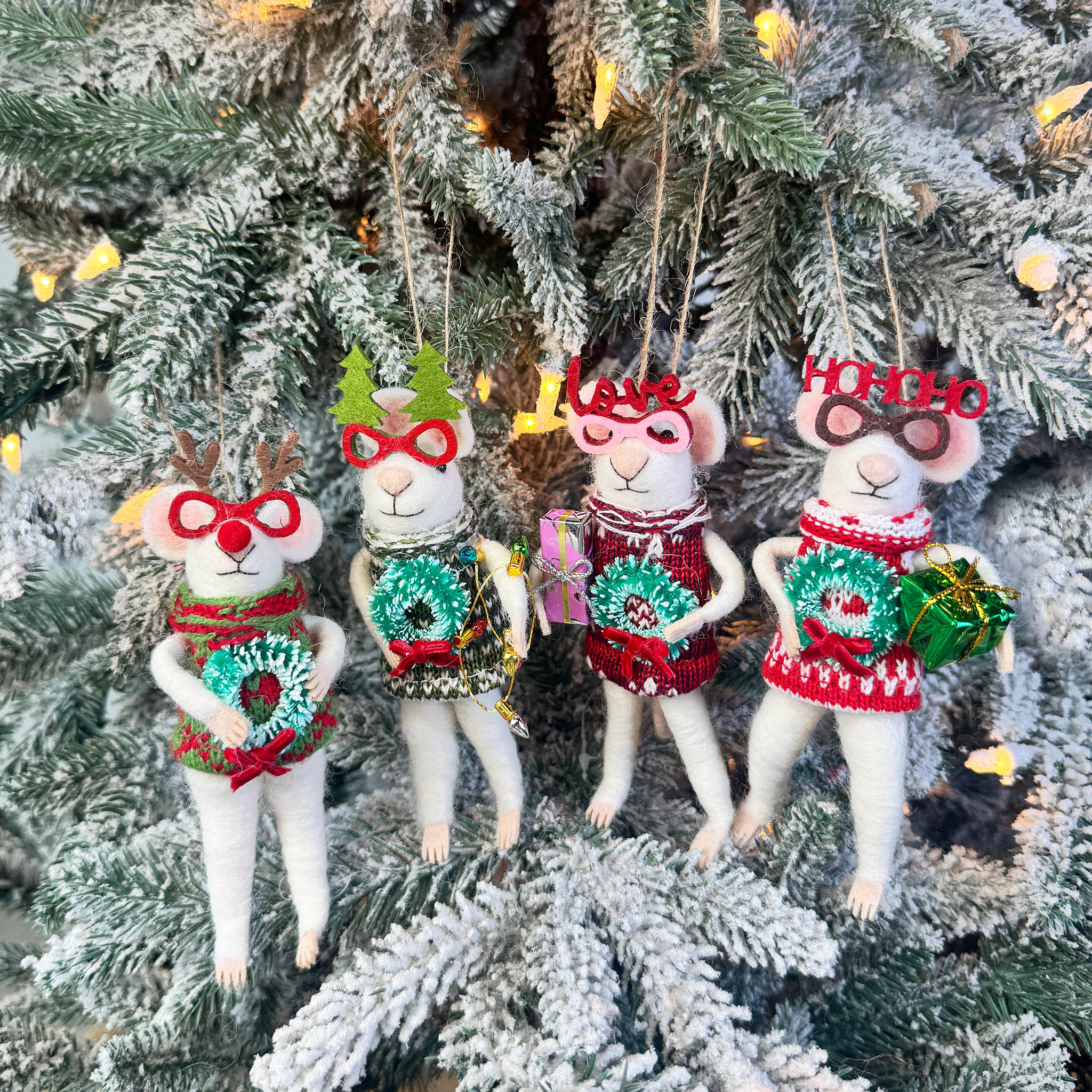 Christmas Party Mouse Ornament