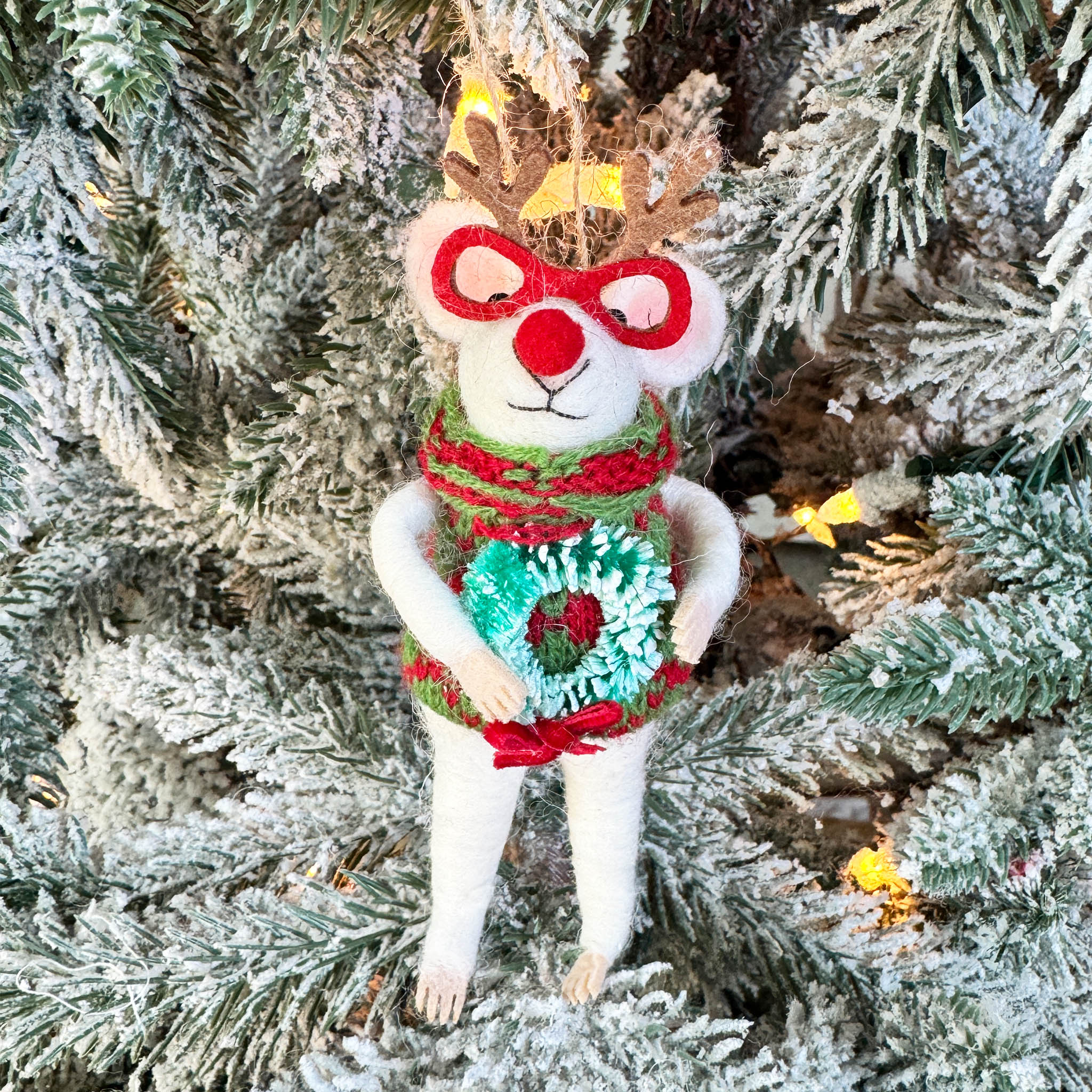 Christmas Party Mouse Ornament
