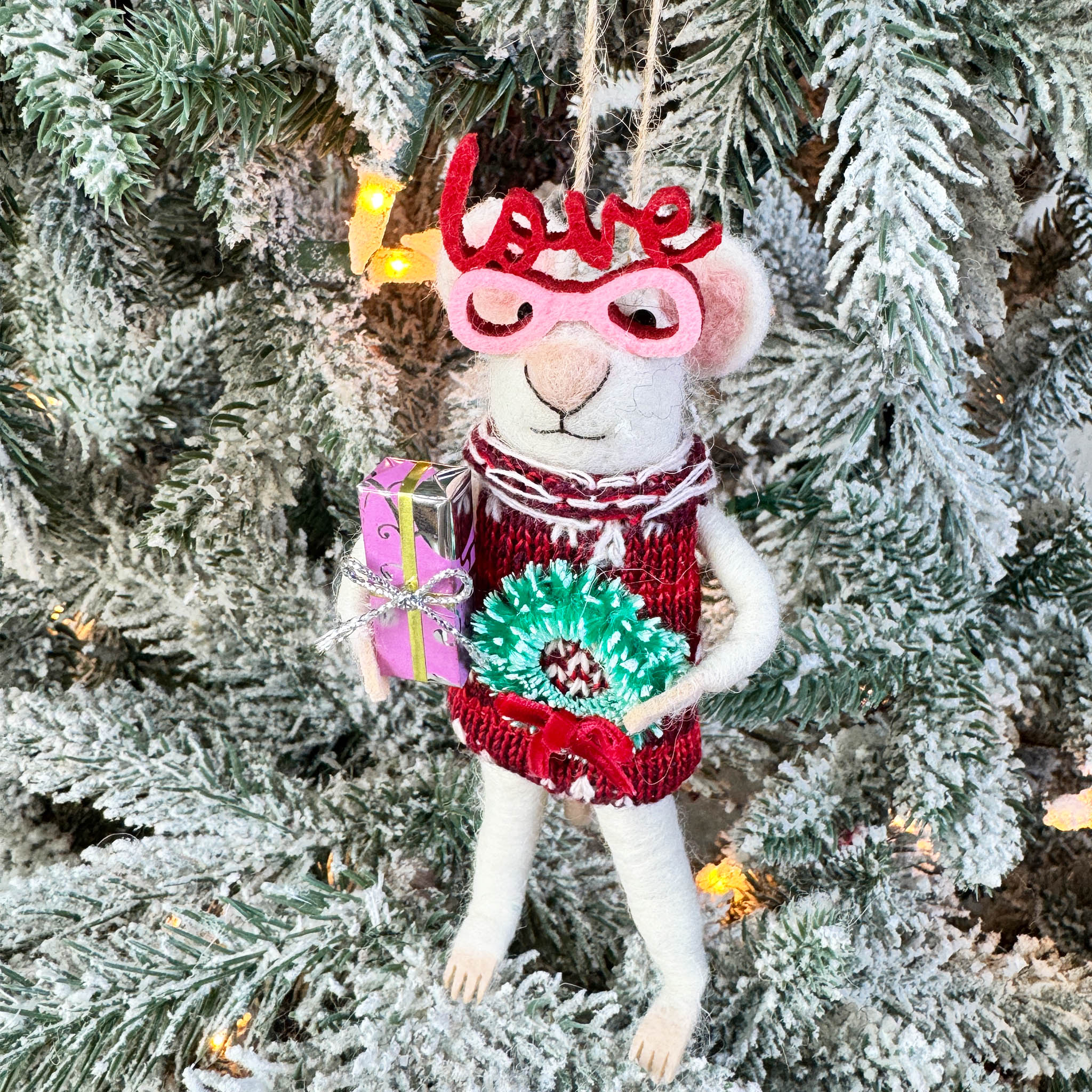 Christmas Party Mouse Ornament