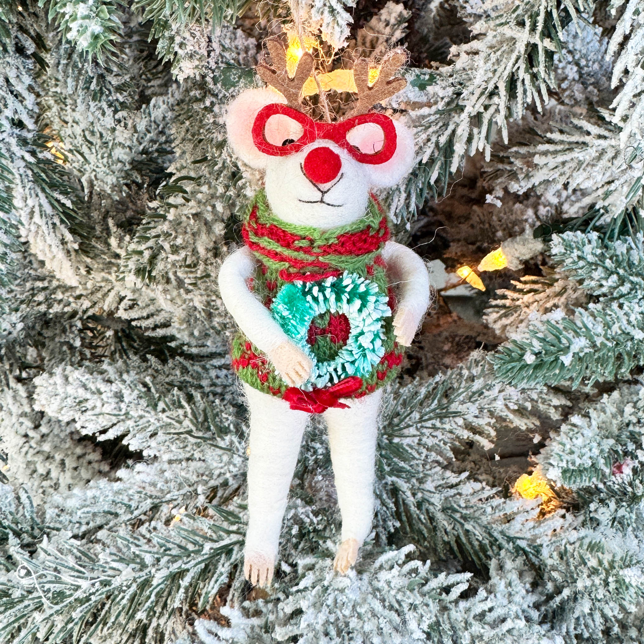 Christmas Party Mouse Ornament