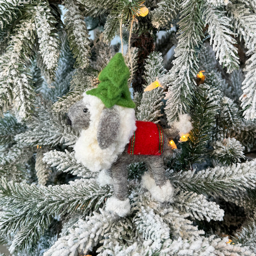 Grey Poodle Ornament