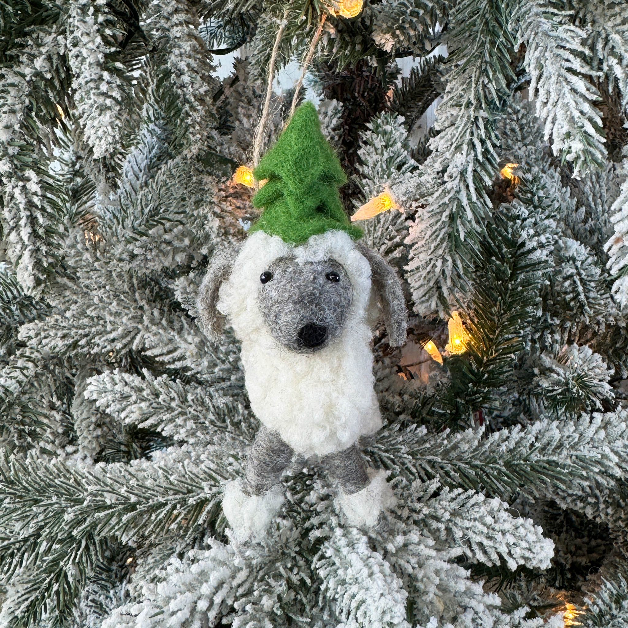 Grey Poodle Ornament