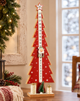 Wooden Christmas Countdown Advent Calendar with Moveable Santa