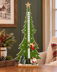 Wooden Christmas Countdown Advent Calendar with Moveable Reindeer