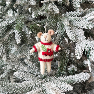 Red Truck - Sweater Mice Ornament