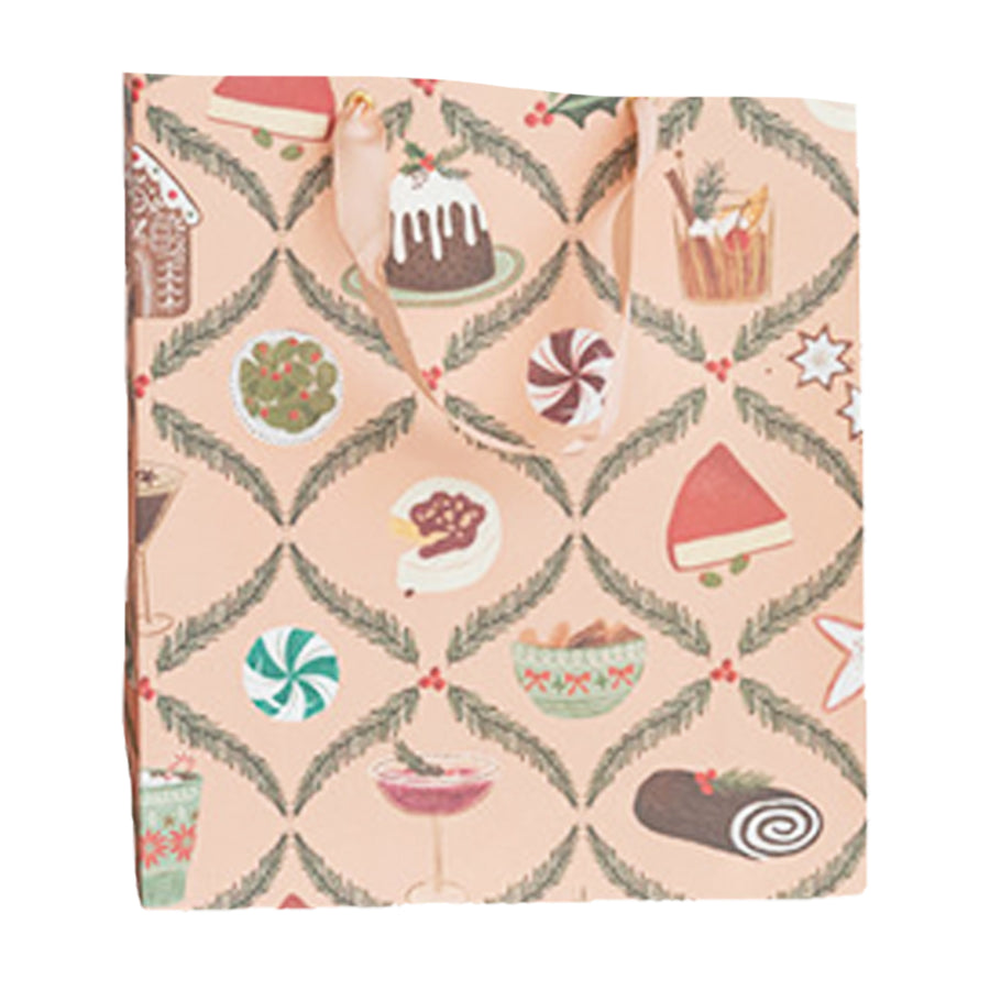 Festive Treats and Drinks Holiday Paper Gift Bag Set