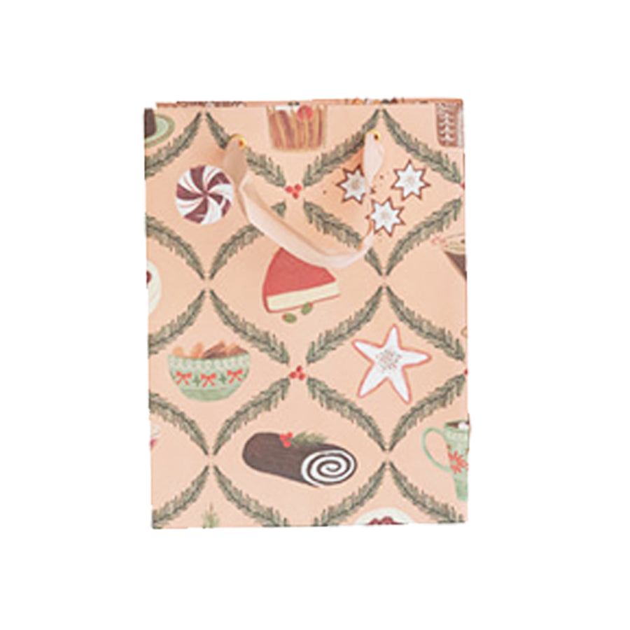 Festive Treats and Drinks Holiday Paper Gift Bag Set