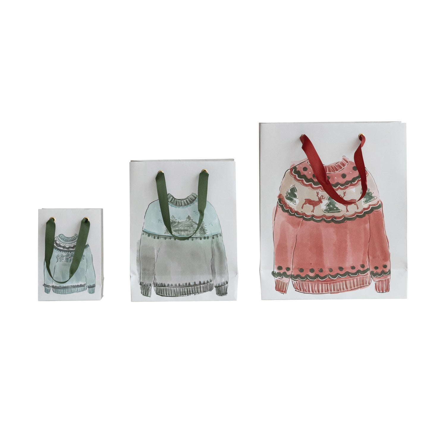 Christmas Sweater Paper Gift Bag Set