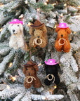 Cowboy Curly Doodle Dog Ornament  (LIMITED QUANTITIES)