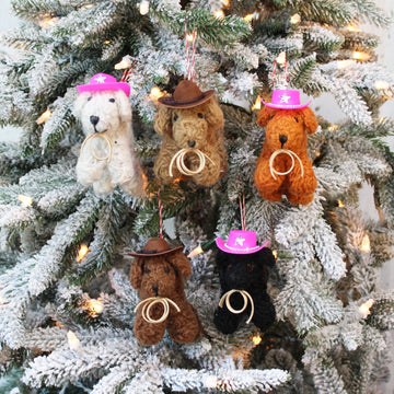 Cowboy Curly Doodle Dog Ornament  (LIMITED QUANTITIES)