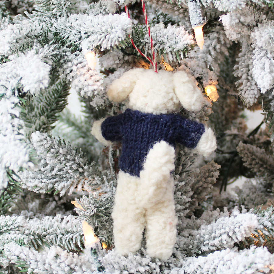 Cream Curly Doodle With Curly Doodle Sweater Ornament (LIMITED QUANTITY)
