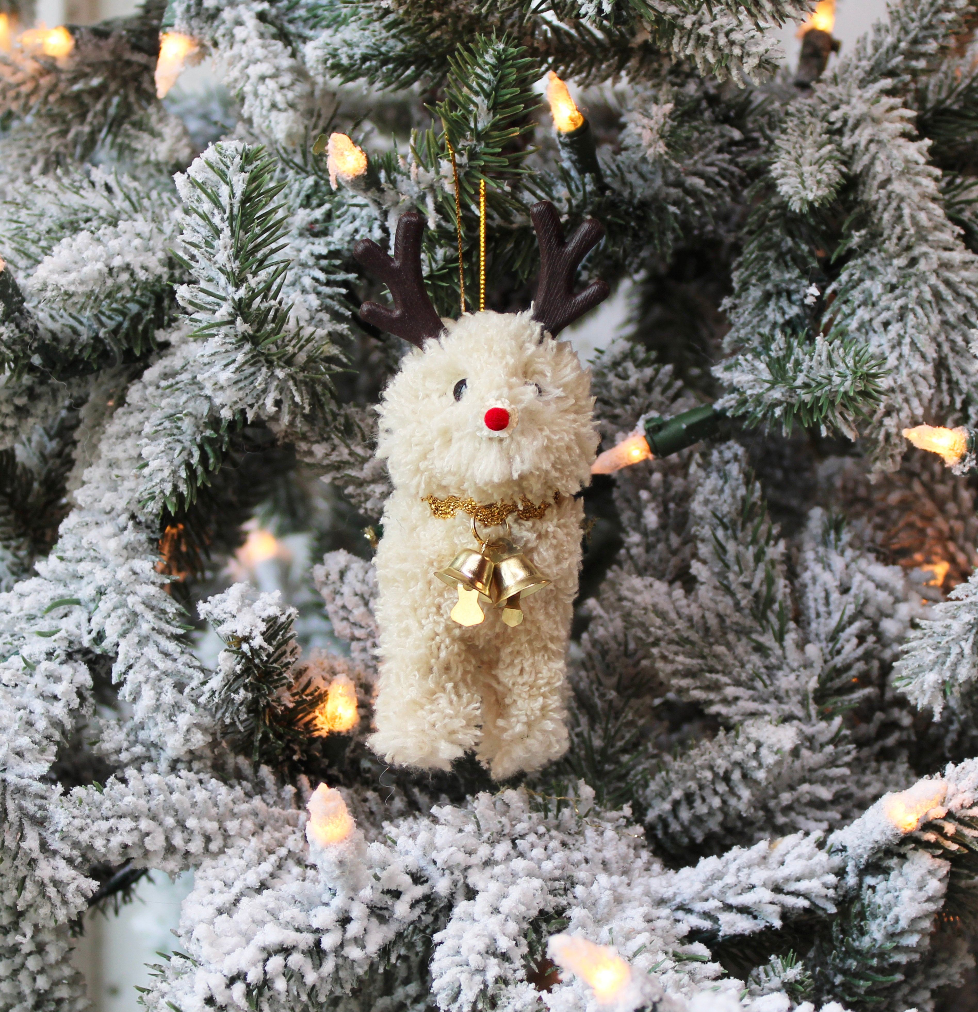 Reindeer Jingle Bells Doodle Ornament