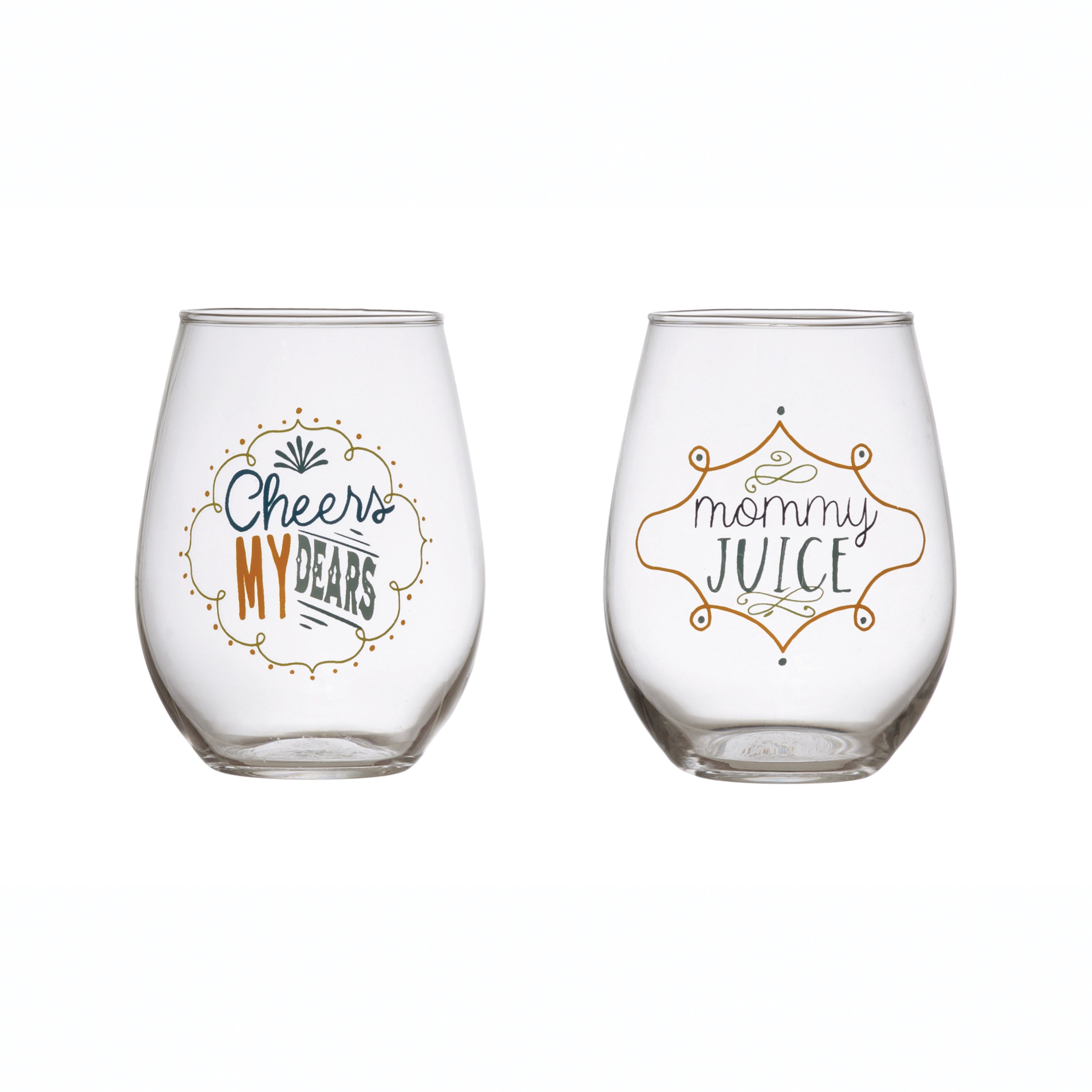 Mom Funny Stemless Wine Glass - Set of 2