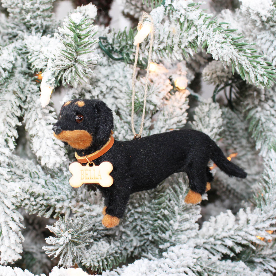 Personalized Fur Dachshund Ornament