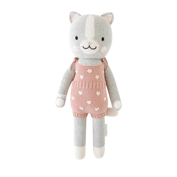 Daisy The Kitten- Hand Knit Cuddle + Kind Doll with Personalized Bag