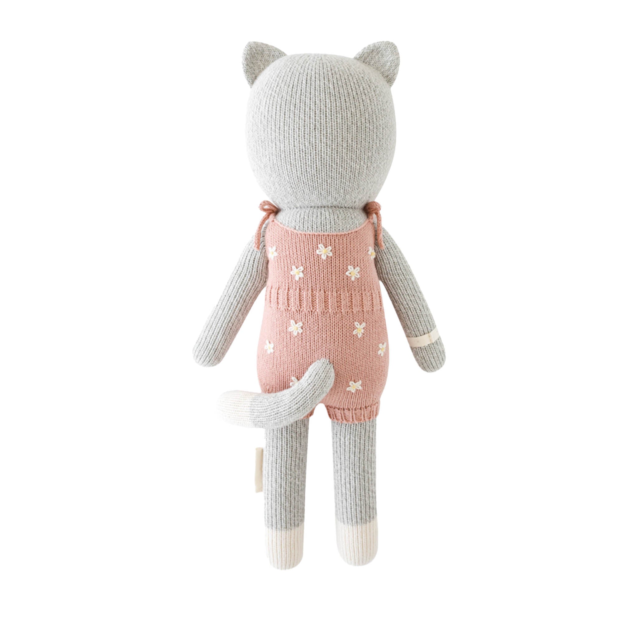 Daisy The Kitten- Hand Knit Cuddle + Kind Doll with Personalized Bag