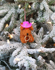 Cowboy Curly Doodle Dog Ornament  (LIMITED QUANTITIES)