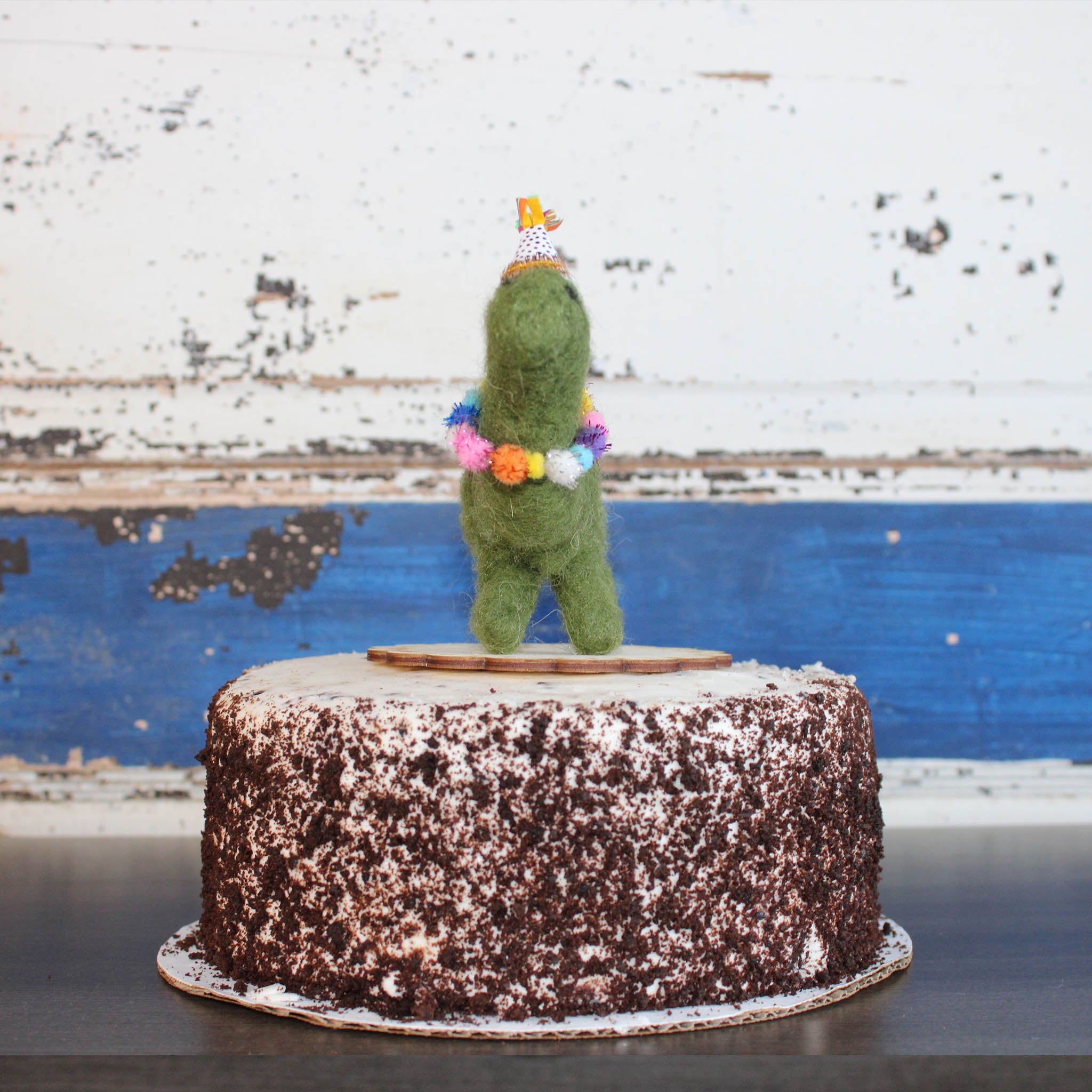 LIMITED QUANTITY Dinosaur with Cake Happy Birthday Cake Topper