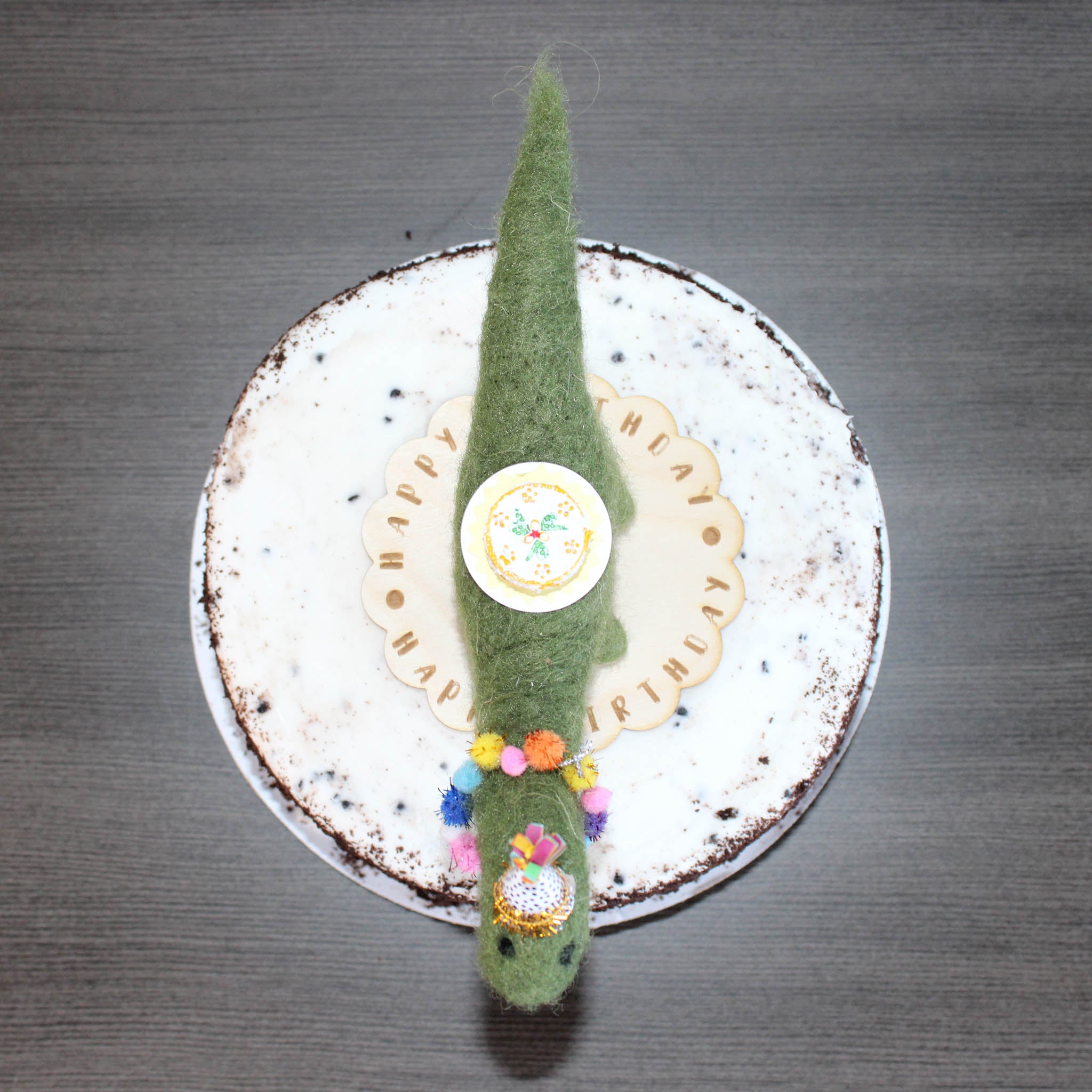 LIMITED QUANTITY Dinosaur with Cake Happy Birthday Cake Topper