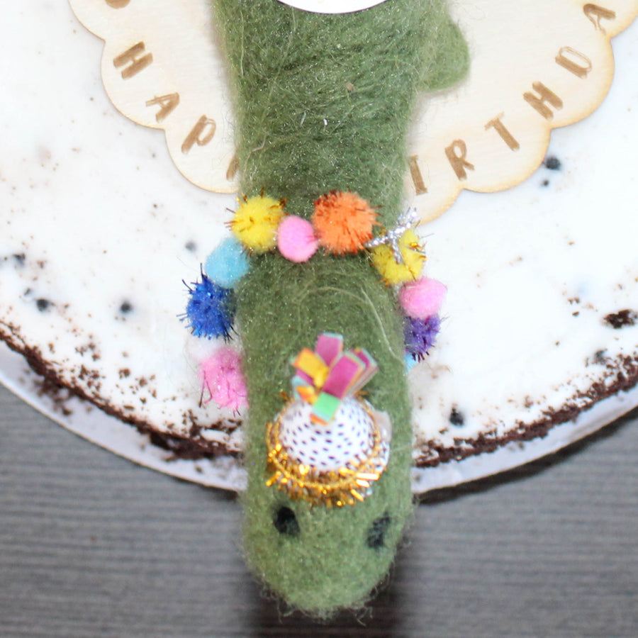LIMITED QUANTITY Dinosaur with Cake Happy Birthday Cake Topper