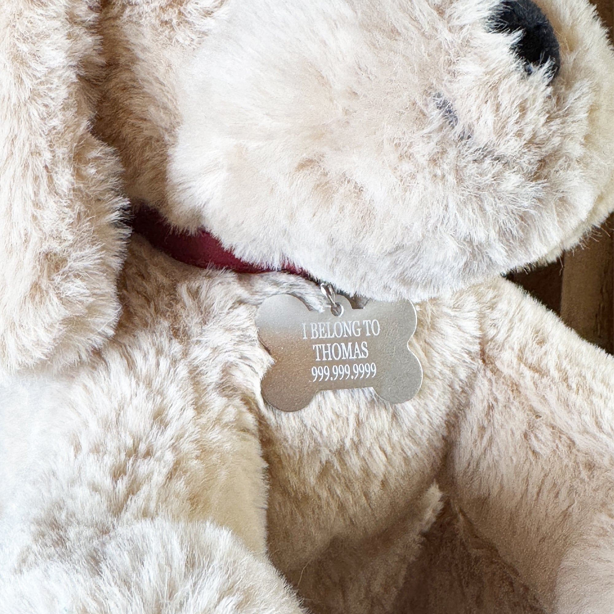 Plush Dog Toy With Personalized Tag