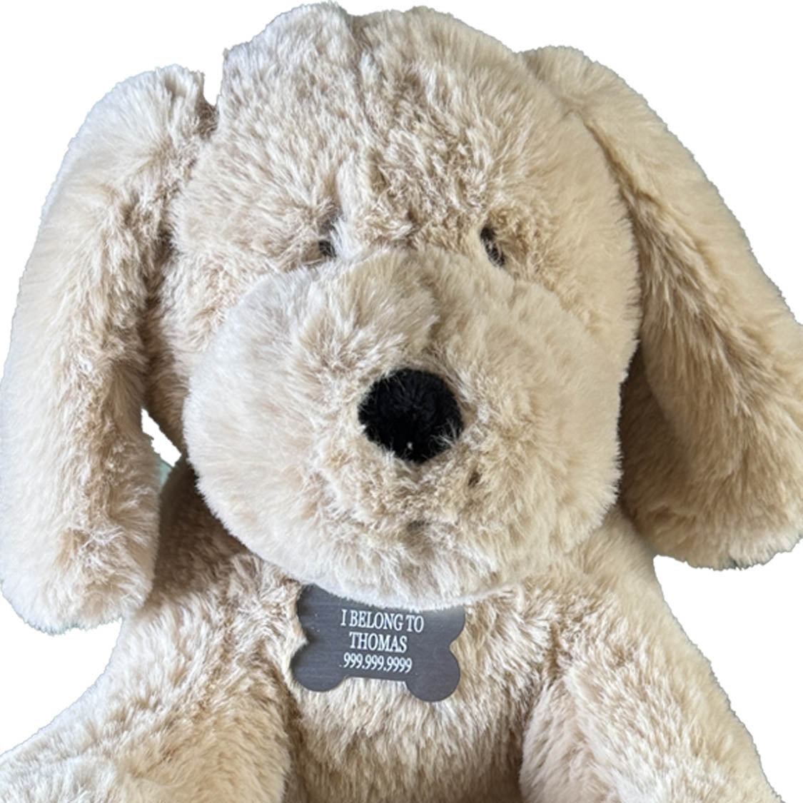Plush Dog Toy With Personalized Tag