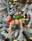 Dog With Tree & Lights Ornament