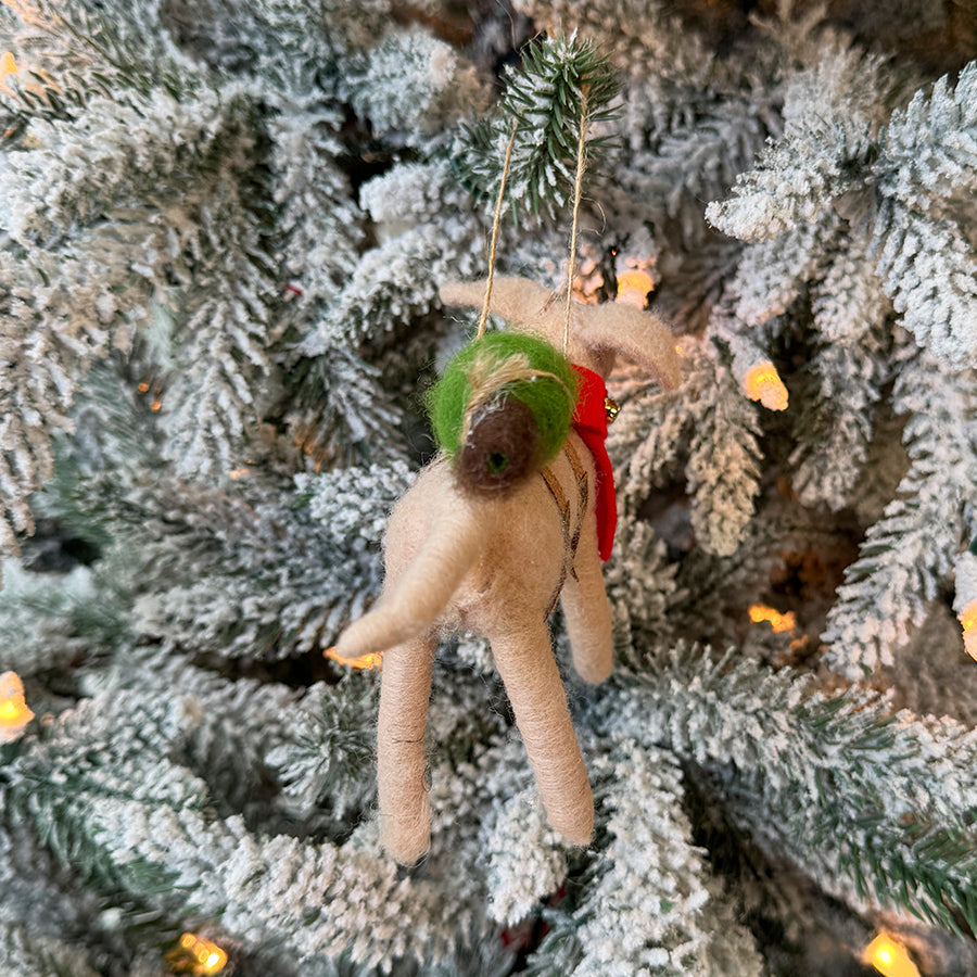 Dog With Tree & Lights Ornament