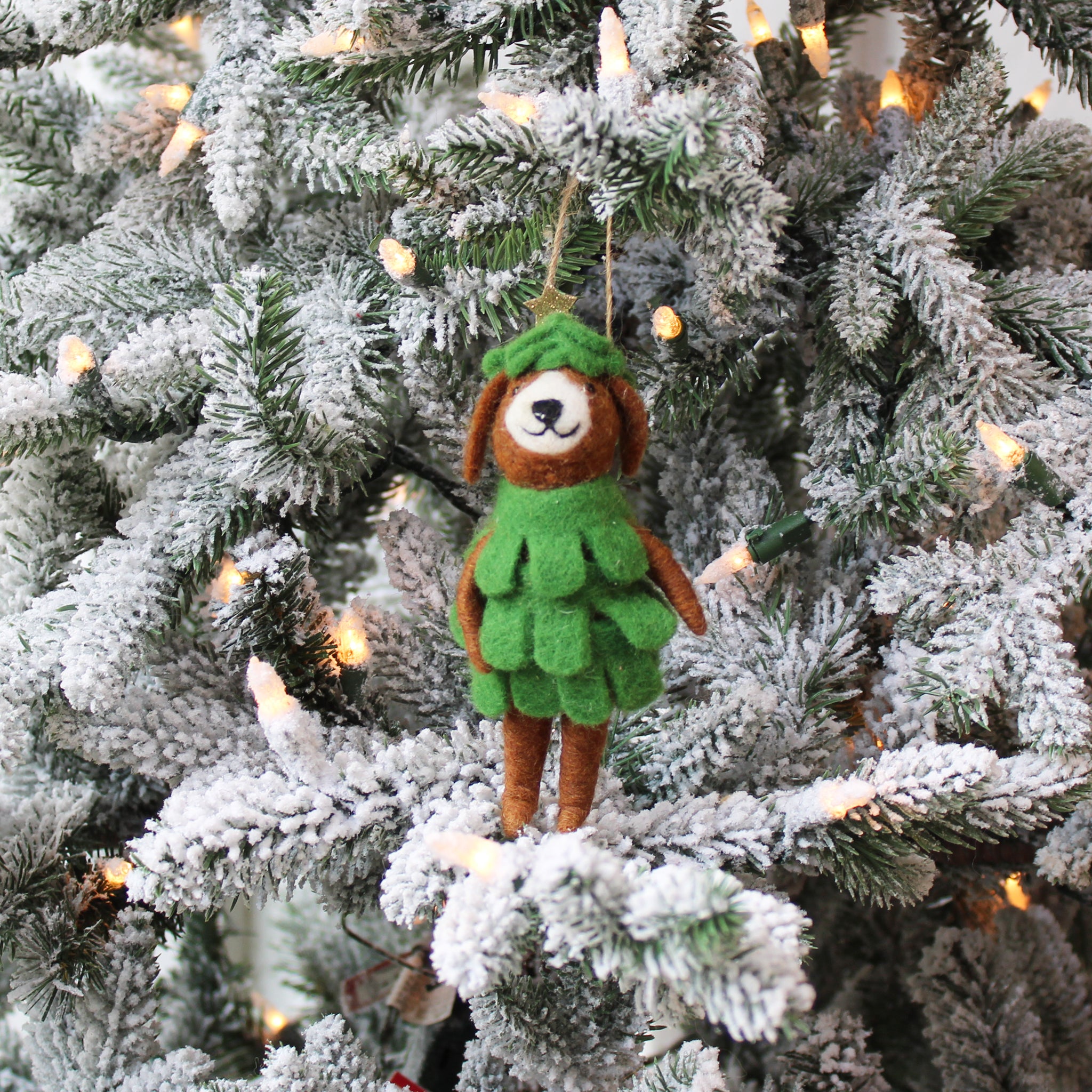 Dog in Tree Outfit & Elf Outfit