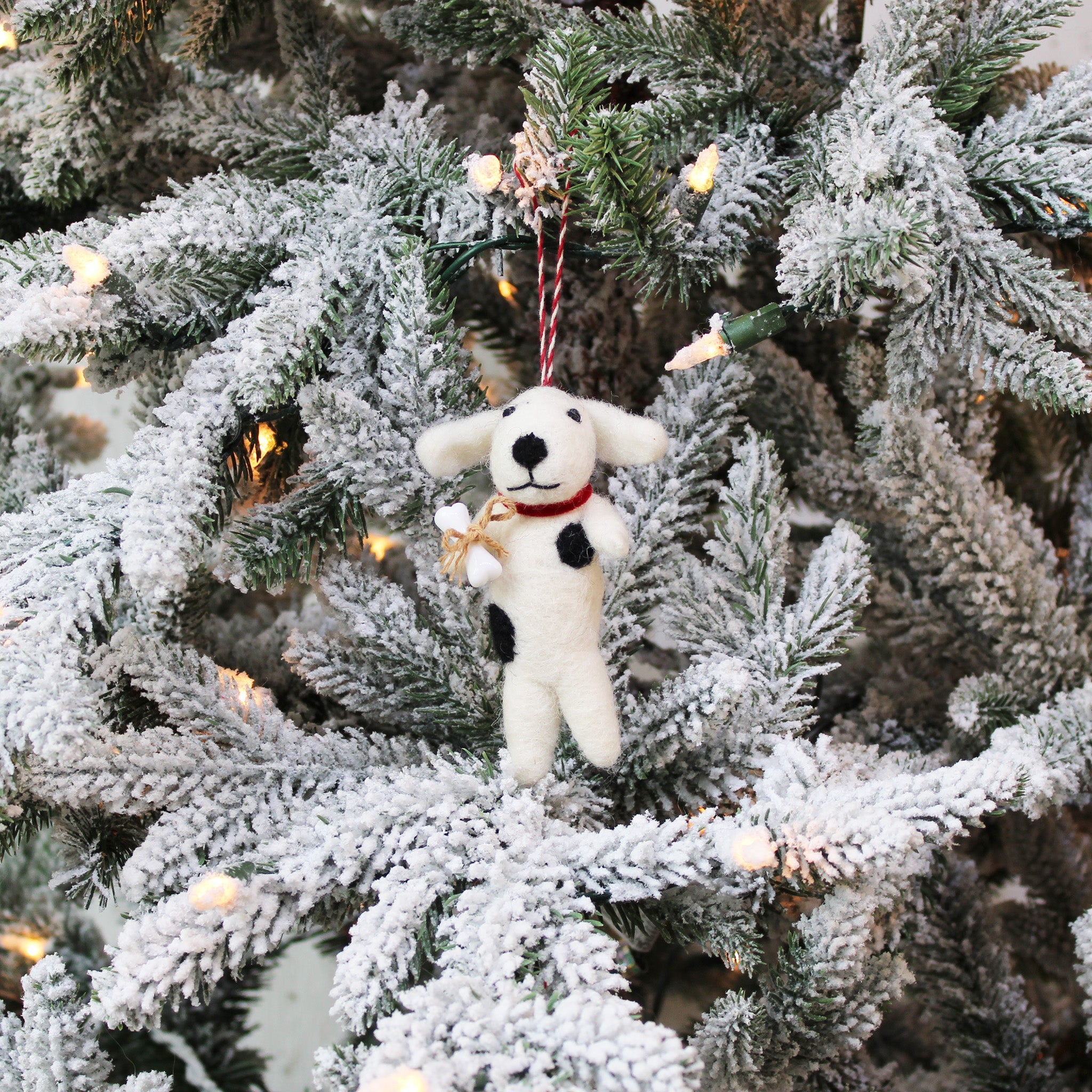 Dog With Bone Ornament