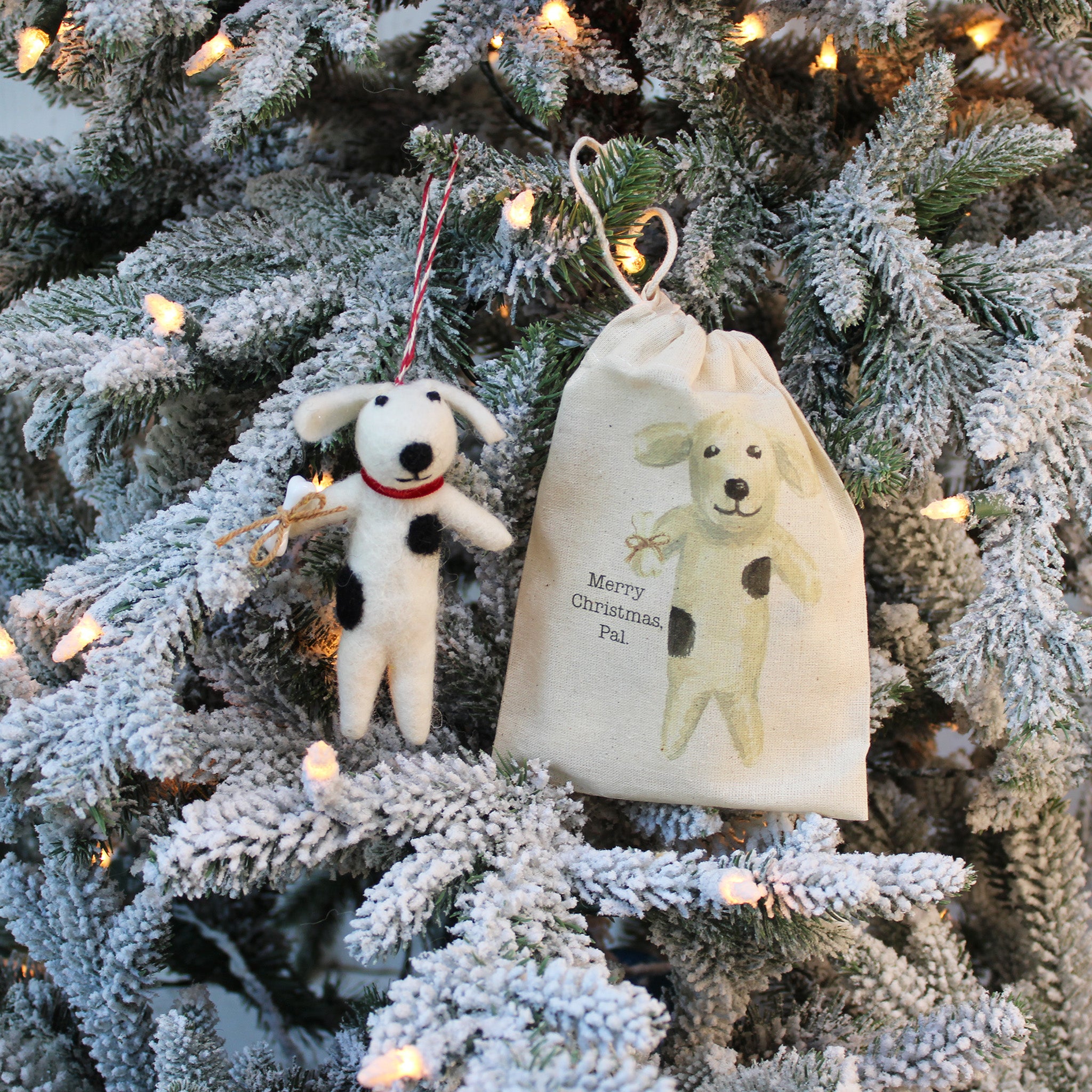 Dog With Bone Ornament