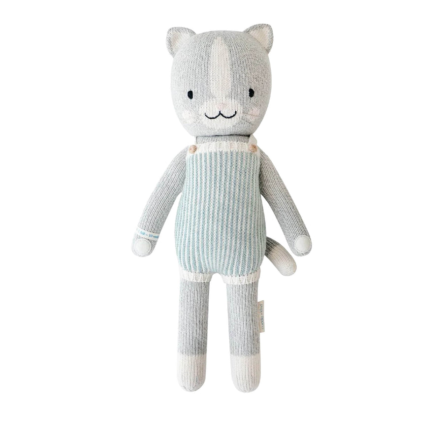 Dylan The Kitten- Hand Knit Cuddle + Kind Doll with Personalized Bag