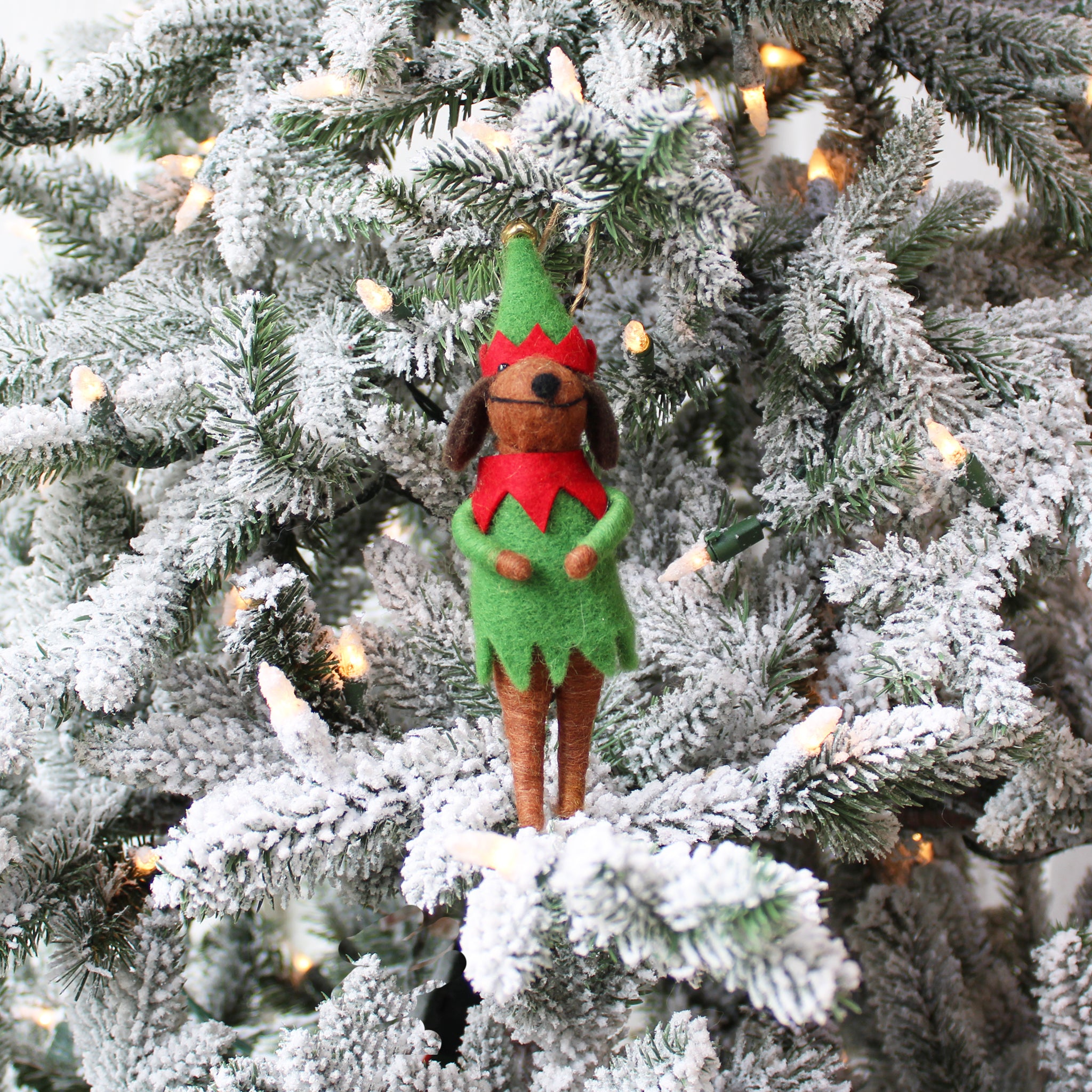 Dog in Tree Outfit & Elf Outfit