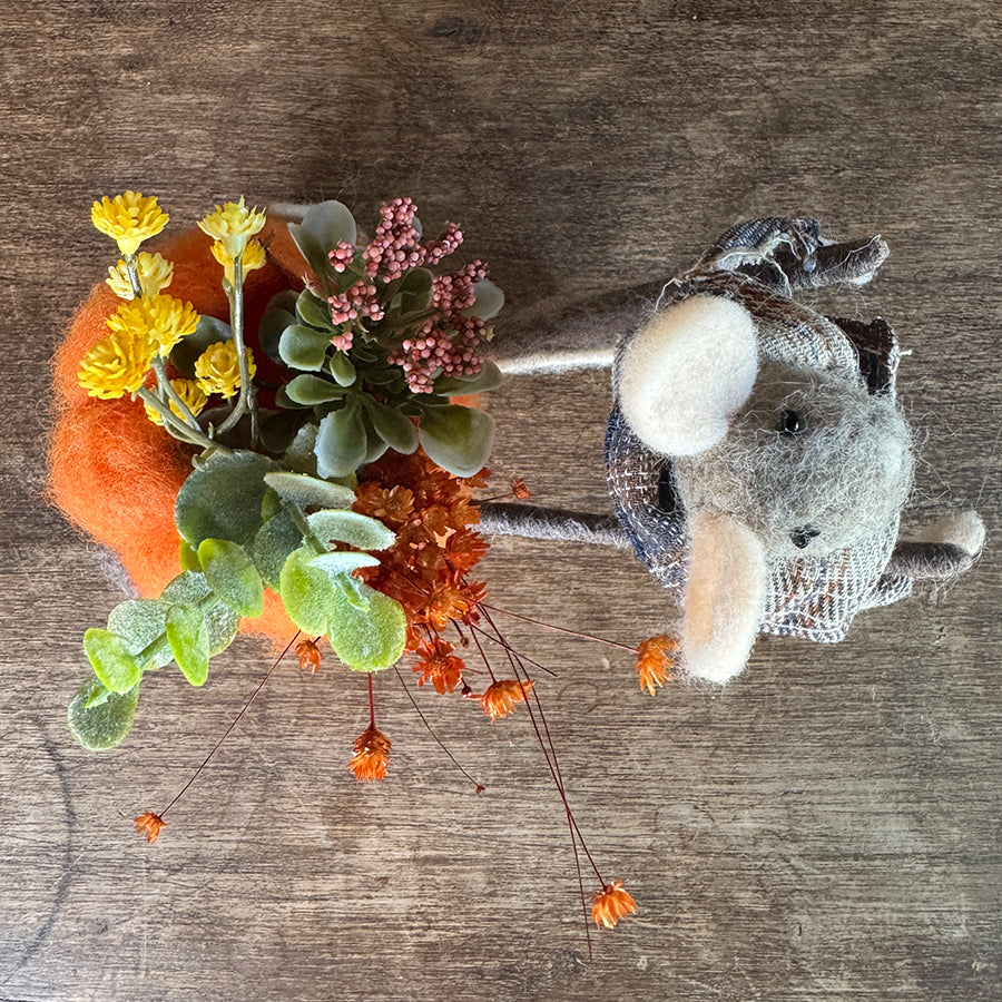 Pumpkin Wagon Mouse Décor