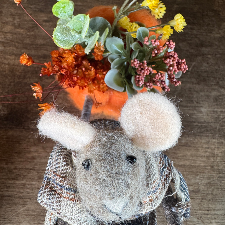 Pumpkin Wagon Mouse Décor