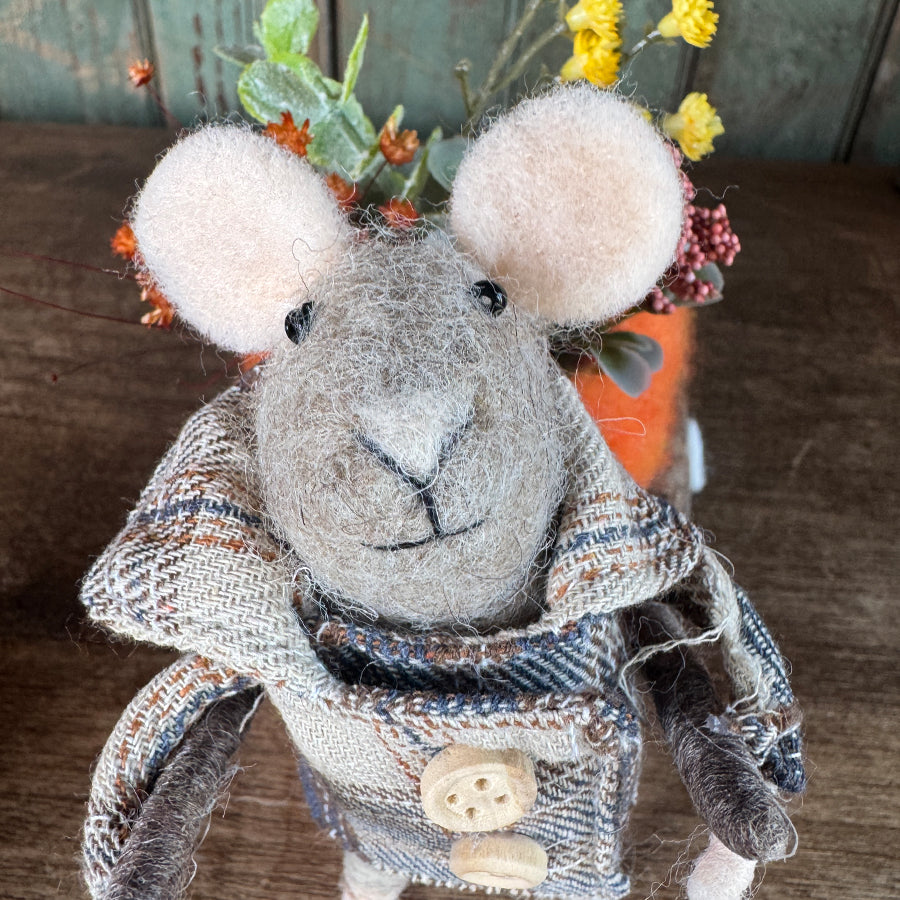 Pumpkin Wagon Mouse Décor