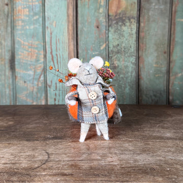 Pumpkin Wagon Mouse Décor