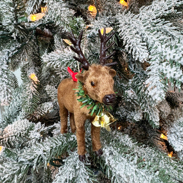 Faux Fur Elk Ornament