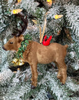 Faux Fur Elk Ornament