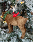 Faux Fur Elk Ornament