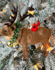 Faux Fur Elk Ornament