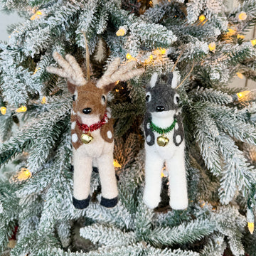 Faux Fur Deer Ornament