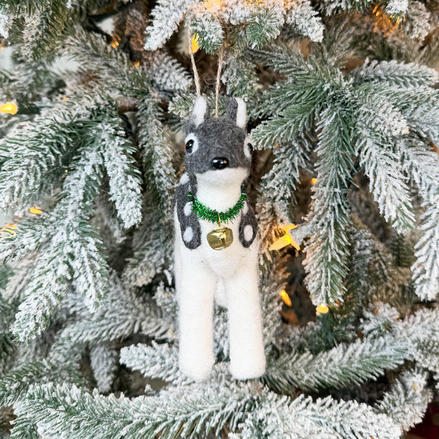 Faux Fur Deer Ornament