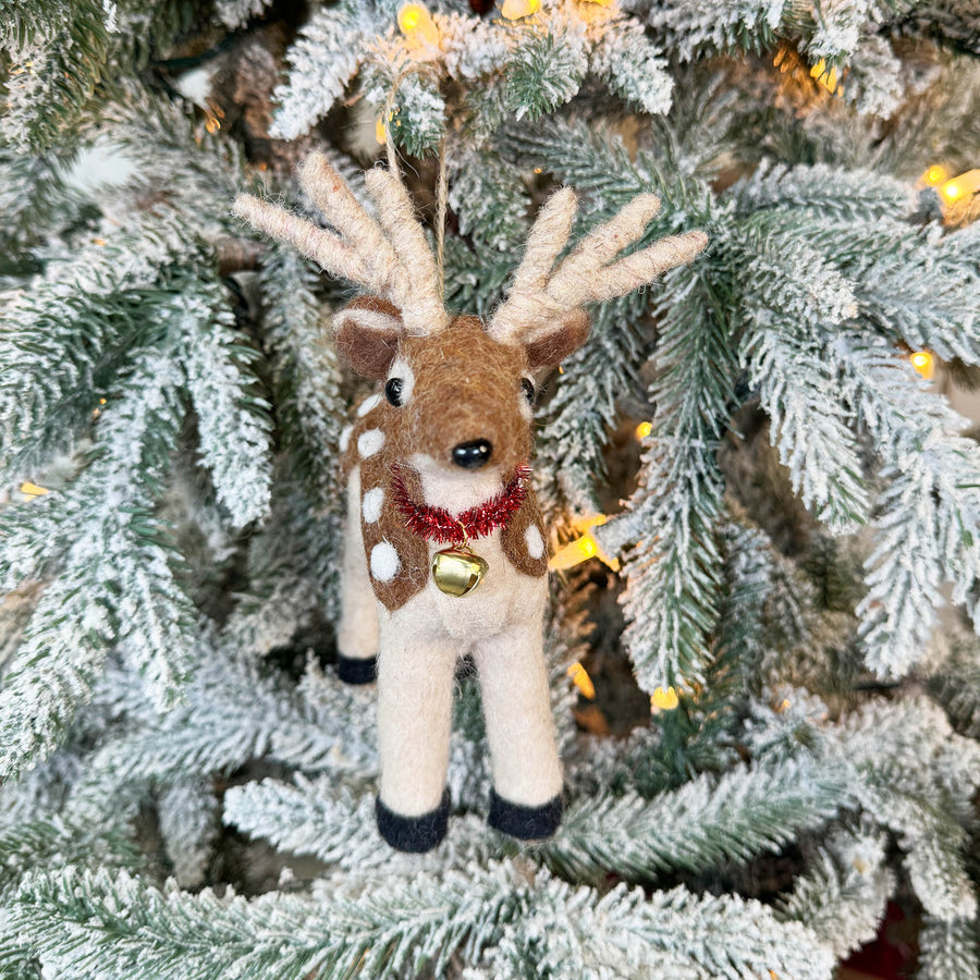 Faux Fur Deer Ornament